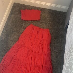 Fashion Nova Bold Red Skirt Set